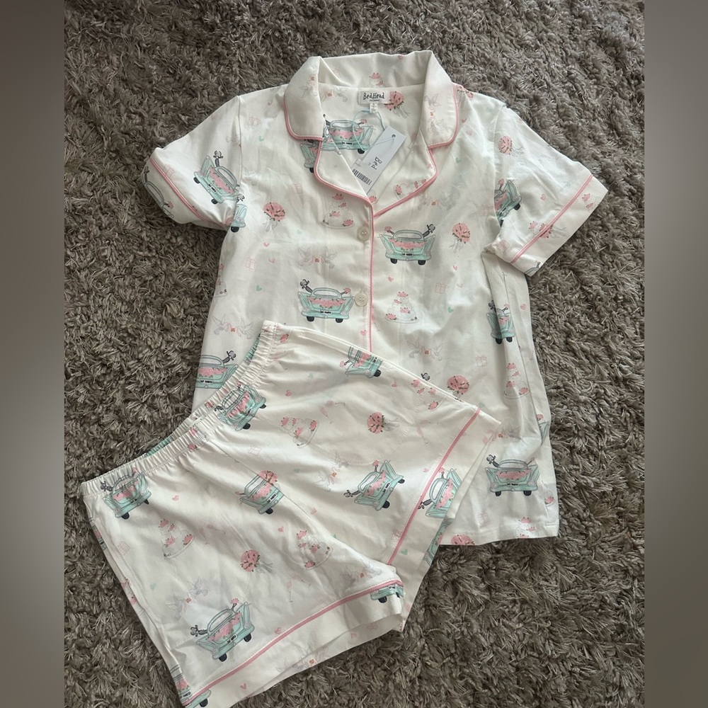 BEDHEAD Just Married 2pc. Short Set Bridal Wedding Gift PJs Size S  NWT